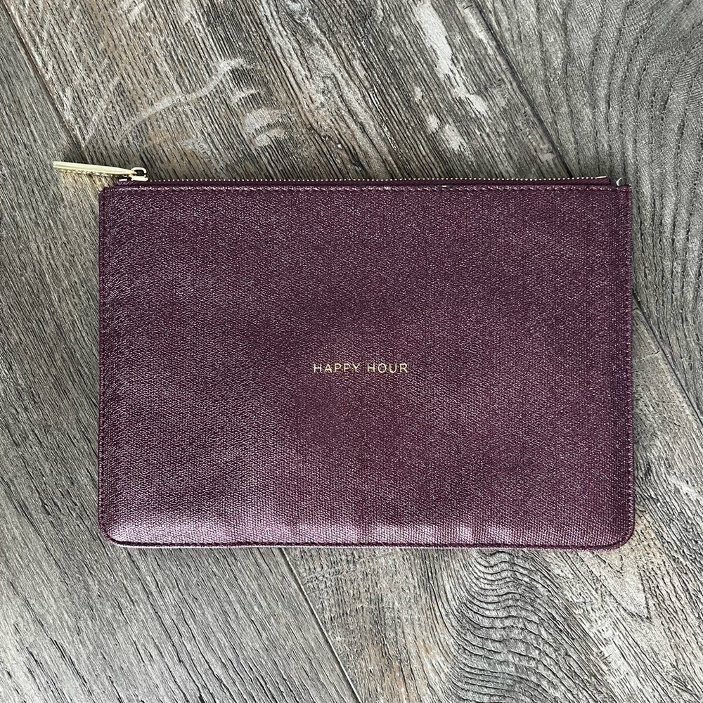 KATIE LOXTON LONDON Purple Sparkle Clutch Pouch "Happy Hour"